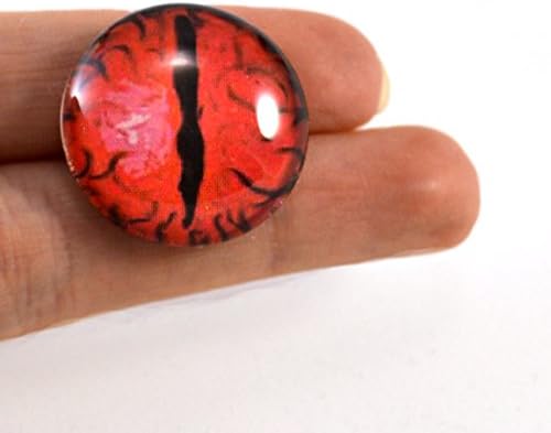 Стакло стакло око црвен змеј фантазија очното јаболко за таксидермиски скулптури или накит што прават приврзоци занаети 1 инч