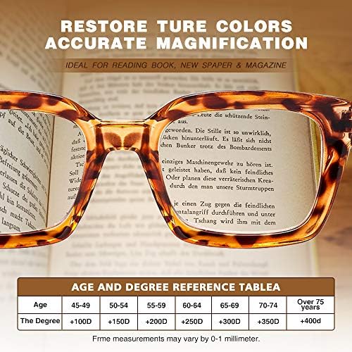 Suertree 4 пакувања за читање очила за жени, преголема рамка за очила за очила, очила за очи за мажи за читање, помош за читање со пролетна шарка, 3,0x