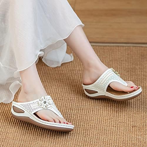 ГУФЕСФ слатки сандали за жени, жени обични затворени пети од пети лето шулење на чевли од винтиџ клинови сандали