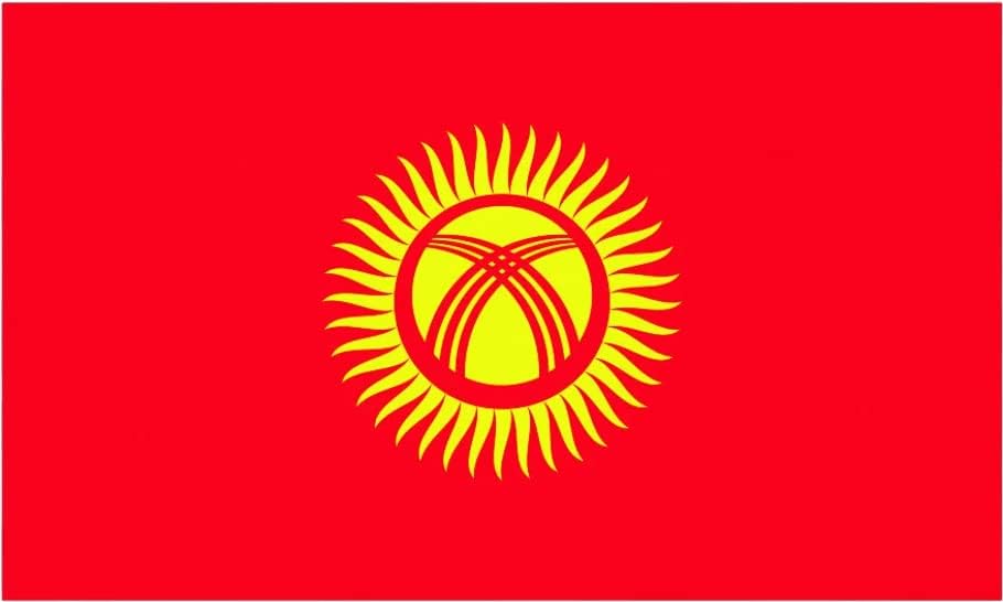 Киргистански Знаме Налепница Самолепливи Винил Киргистан КГЗ КГ-Ц1983-6 инчи или 15 Сантиметри Декал Големина