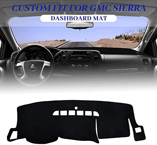 Покриената табла на Рилсен, Мат, обичај, вклопување за 2007-2013 година Chevrolet Silverado GMC Sierra Dash Cover Nonslip Dash
