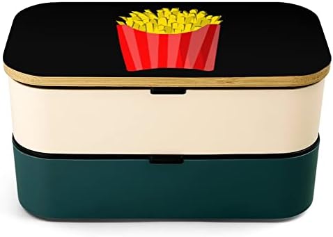 Помфрит Бенто Ручек Кутија Истекување-Доказ Бенто Кутија Храна Контејнери со 2 Прегради За Работа Во Канцеларија Пикник