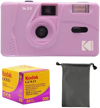 Кодак М35 35мм Филмска Камера За Повеќекратна Употреба, Слободен Фокус, Вграден Моќен Блиц, Пакет Со Филм и Торба За Камера