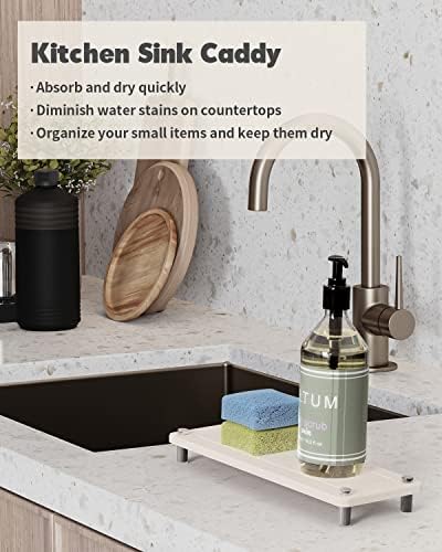 Cadохамо мијалник Кади, камена лента што апсорбира вода за мијалник, организатор на мијалник за мијалник за бања, брзо сушење