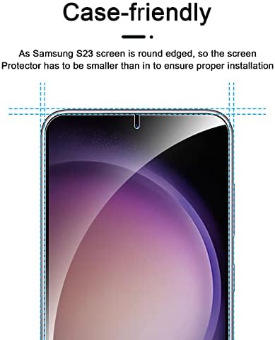 Coolpow quolpow 3+3 Pack® Дизајниран За Samsung Galaxy S23 Заштитник На Екранот Samsung S23 Заштитник На Екранот Калено Стакло Филм, 9h