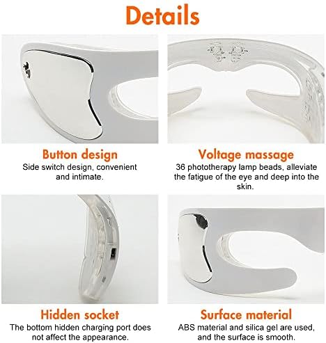 Weershun LED 光疗 眼罩 按摩器 Spa 振动 3d 面膜 眼袋 去 皱纹 缓解 美容仪 美容仪 LED светлосна терапија маска за очите за очите за греење на бањата 3D маска