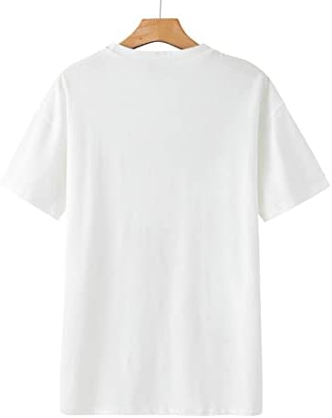 Лето есен маичка дами 2023 облека мода мода со кратки ракави екипаж на вратот графички скромен обичен блуза за дама i6 i6