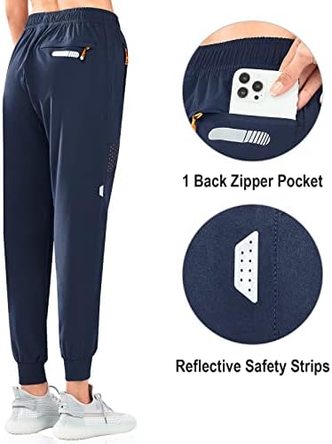 Northенски женски водење на атлетски панталони за атлетски панталони, лесни џогери тренинзи, џогирање на обични џемпери со џебови од патенти