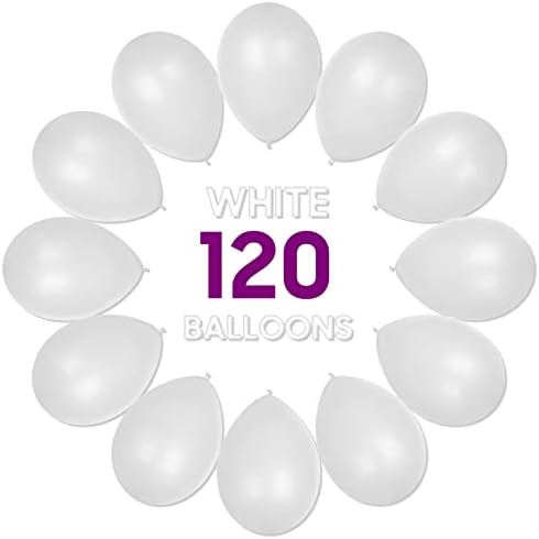 Овил 120 парчиња Бели Балони 12 Инчи Бели Балони Од Латекс, Квалитет На Хелиум За Роденденски Туш За Бебиња Свадбена Забава Набавки Декорација