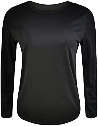 Пролетните врвови жени 2023 удобни џокери за екипаж на екипаж плус големина кошули со долги ракави кои излегуваат трендовски гроздобер облека маици
