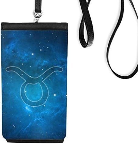 Starвездена ноќна таурус Зодијак соstвездие Телефонски паричник чанта што виси мобилна торбичка црн џеб