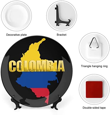 Знамиња на колумбија смешна коска Кина Декоративна чинија тркалезни керамички плочи занает со приказ за домашна канцеларија wallид