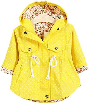 Винзик мали бебе девојчиња облека облека Пролет есенска полска точка шема со аспиратор јакна за ветерници за ветерници, обичен