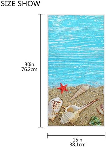 Рачни крпи 15 x30 Starfish Conch Shell Океан плажа Абсорбента ултра мека гостинска бања рачни крпи, мијалник за бања, рака, лице, салата