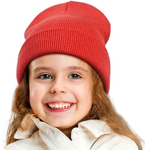 Sonmony Kids Зимски манжетни плетени капи за момчиња девојчиња на возраст од 1-12 години на памук-акрилик топло бебе дете за снег