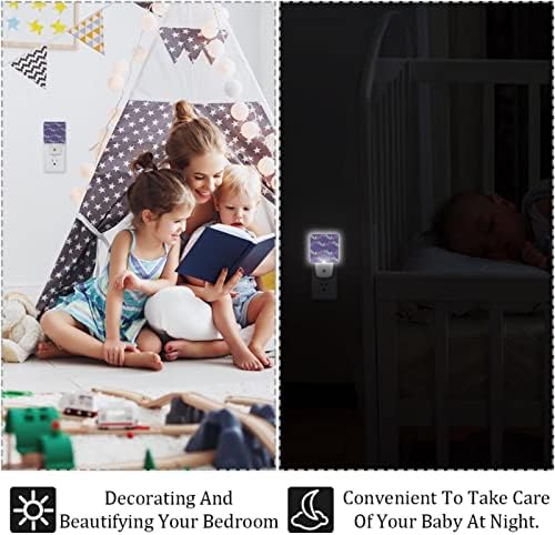 LED Rodailycay LED автоматски самрак на ситница за сензори, 2 пакувања приклучоци за ноќно светло за бања, спална соба, детска