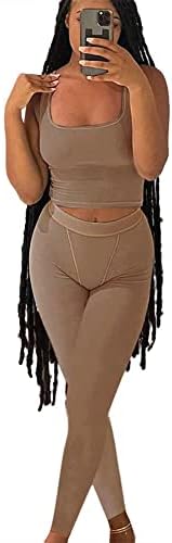 Обично тренингот на Aywa поставува две парчиња облека за жени ребрести култури со резервоар со високи хеланки на половината Активно абење