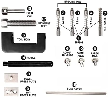 Сет на алатки за ланец Qiilu, алатка за секач за сечење на ланец на мотоцикли 12 парчиња