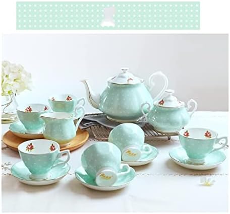 Kettle чајник зелена полко -точка чајница поставена чаша керамички чајник чај попладневен чај сет чај за домаќинство чај чајник