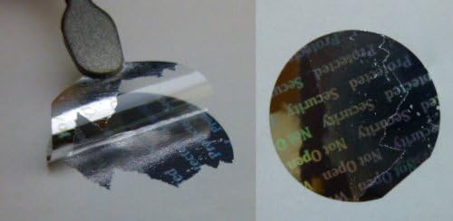 PPLS тркалезни налепници на сребро заштитни безбедносни холограми „Заптивка и заштити„ Очигледно евидентно 0,32 “