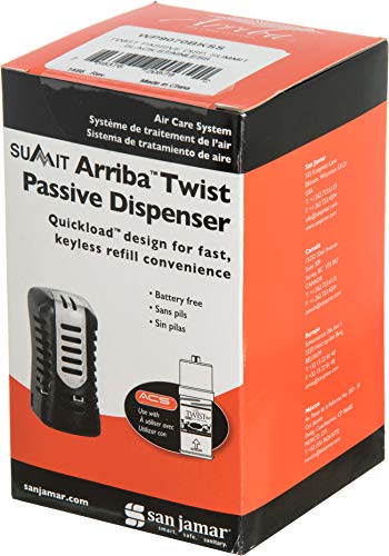 San Jamar WP9070BKS Arriba Commercial Twist Passive Summit Dispenser за освежувач на воздухот, 2,8 x 4,65 x 2,79 , црна/не'рѓосувачка