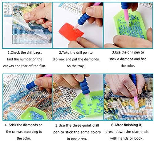 Јонлох дијамантски сликарство, DIY 5D комплети за сликање на дијаманти за возрасни, комплетни комплети за уметност со дијаманти за вежбање,