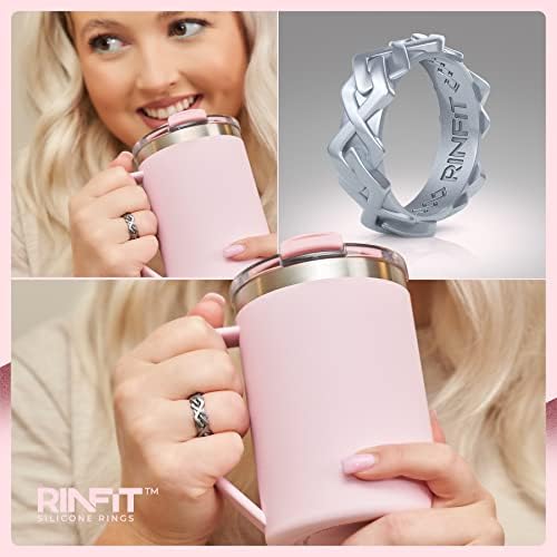 Rinfit Women Silicone Band - Rubber Wedding Rings за жени - Ветувачки прстени за нејзините и годишнината од прстените - Колекција