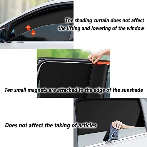 Нијанси на прозорецот 4-пакет со магнети, блокирање на силно светло и УВ заштита на автомобили нијанси на приватност, Универзален автомобил за внатрешни додатоци з?