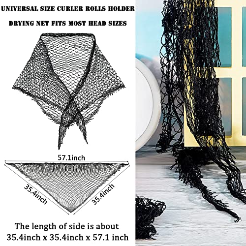 2 парчиња памучна триаголник мрежа за коса за ролери, жени мрежна коса мрежа мрежа мрежа мрежа за спиење капчиња за коса мрежа, жени