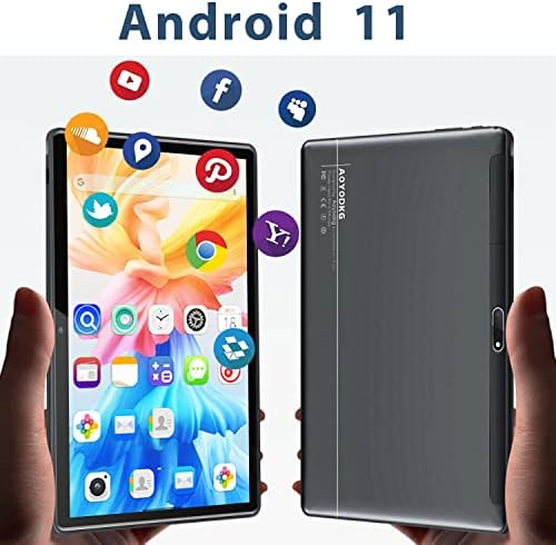 Aoyodkg Android 11 Таблета 10 инчи, 5g WiFi Таблети Со Окта-Јадро 1.8 Ghz 128gb Складирање Двојна Камера, HD Таблета За Возрасни,