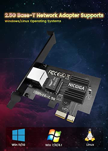NICGIGA 2.5G BASE-T PCIE мрежна адаптер, Realtek RTL8125B 2.5Gbps/1Gbps/100Mbps PCI Express Gigabit мрежна картичка се претвори