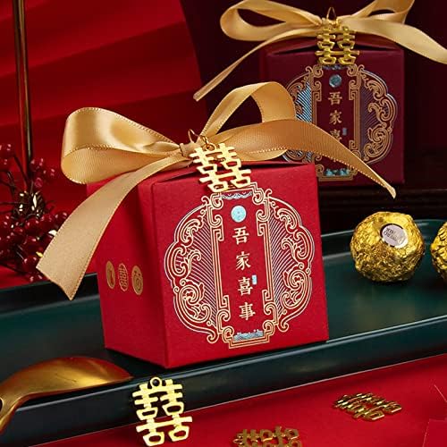КУТИЈА За Бонбони ВО Кинески Стил Свадбена Кутија За Бонбони Свадбени Подароци Пренослива Кутија За Пакување Бонбони Со Голем Капацитет