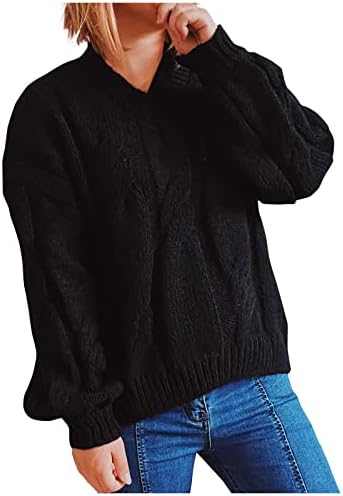 Модни жени есен и зимски печатење плетени џемпер со долги ракави, обичен џемпер, обичен џемпер