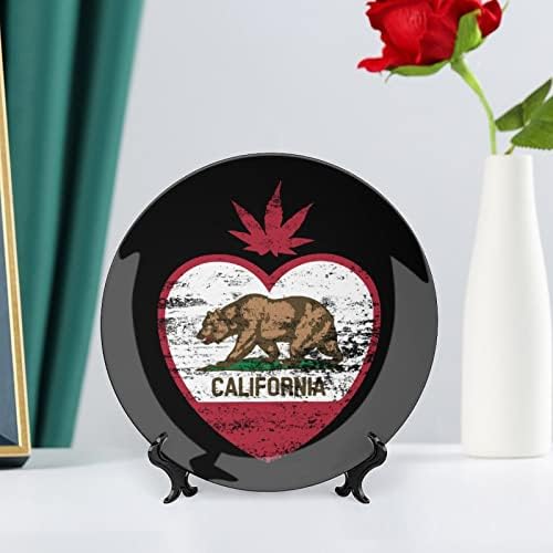 Калифорнија мечка плевел срце декоративна чинија тркалезна керамичка чинија коска Кина плоча со приказ за свадбениот декор на забавата
