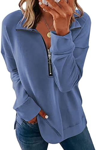 Шевин женски обичен поштенски патент на качулка јакна со долги ракави за џеб со џеб со џеб