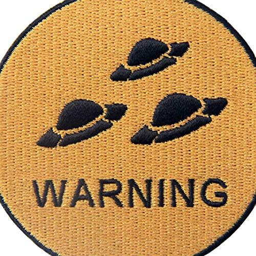 Предупредување x датотеки НЛО се појавуваат печ -украсено аплико железо на шиење на амблем