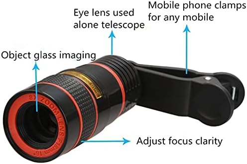 TJLSS Universal 8x Zoom Optical Телескоп Телескоп Преносен мобилен телефон Телефото камера леќи за паметен телефон