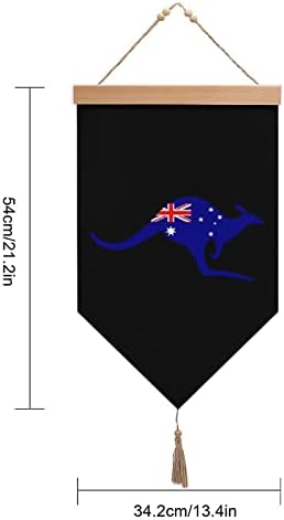 Nudquio австралиско знаме на кенгур памучно постелнина што виси знаме на знамето за сликање слика за домашна градинарска тремот декорација