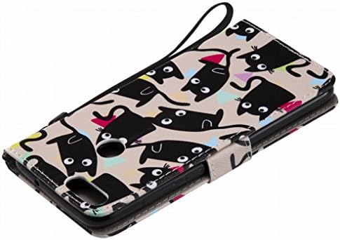 За Huawei P паметни/Уживајте во 7S Case, ougger симпатична мачка стил на паричник Премиум PU кожа флип кутија магнетна заштитна браник, футрола,