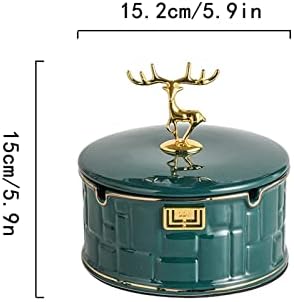 Xiaoheshop Ashtrays за цигари Дома од пепелници керамички пепелник на отворено пепелник, десктоп пушење фиока за пепел за декорација за домашна