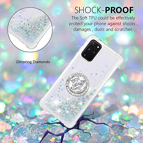 Dooge Galaxy S20 Plus Case, луксузен дијамантски сјај за сјај, кристално куќиште за жени девојки со целосен тело заштитен браник, со