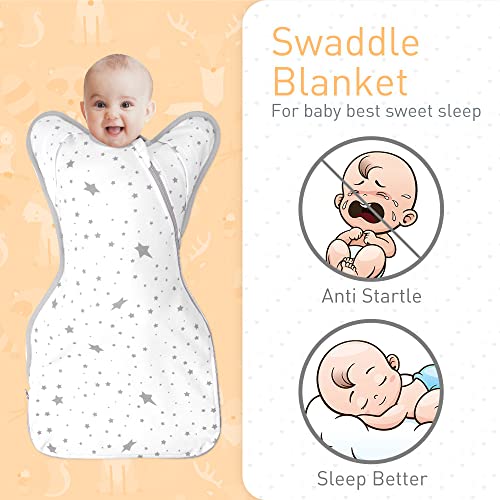 Knirose новороденче ќебе и вреќа за спиење со рацете нагоре дизајн Помогнете му на бебето само-смирување, транзиции во торбичка за спиење