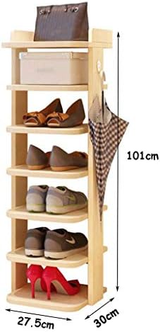 KMMK 7 нивоа од дрво чевли за чевли за складирање Организатор за складирање агол за заштеда на простор за заштеда на чевли за ходникот