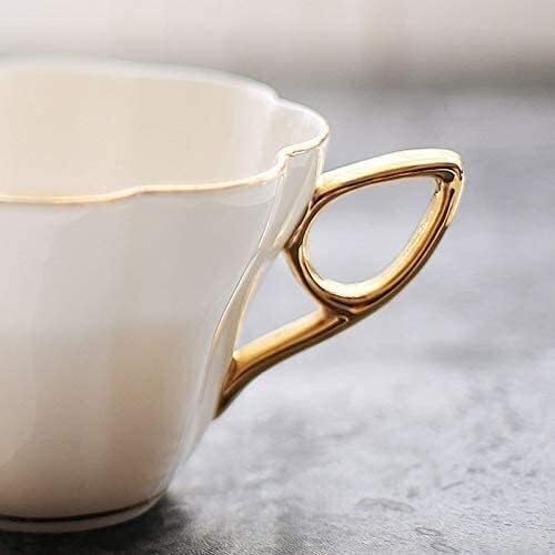 Чаша за кафе чаша чаша и чинија постави кригла со чиста чиста засади златен керамички цвет чај попладне чај поставува англиски црна