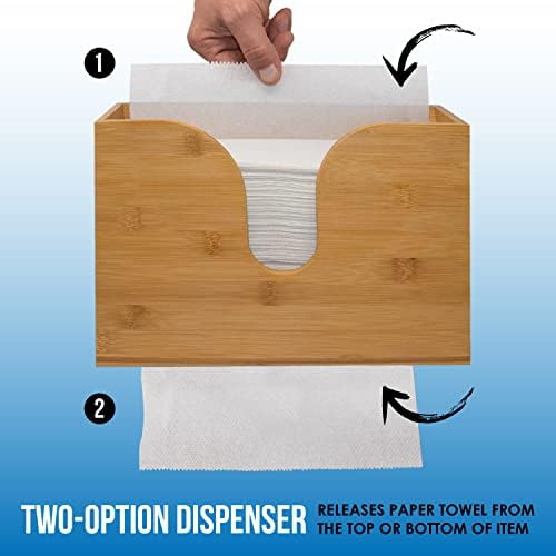 Диспензерот за крпи за хартија од бамбус, држач за хартиена крпа за монтирање и countertop за кујнски и украси за простории