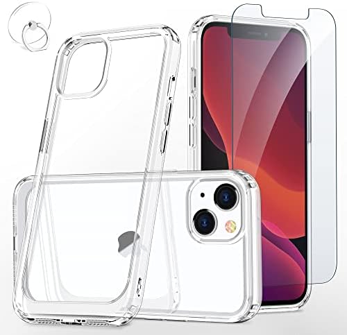 Lumenair Crystal Clear Case компатибилен со iPhone 13, заштитен случај на заштитен случај за iPhone 13, 6,1 инч + затегнат за зачувување