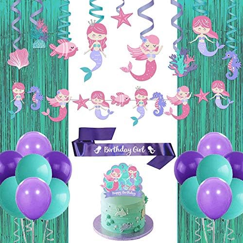 Нова девојка за роденденски партии и украси комплет - хартиени плочи, салфетки, бесплатни чаши за БПА, крпа за маса, среќен роденден банер, балони,