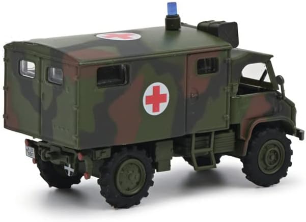 За Schuco за Unimog S404 Воена амбуланта 1/87 Diecast резервоар претходно изграден модел