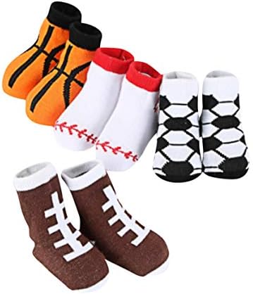 Fancekids unisex бебе девојки момчиња спортски тематски тематски фудбалски фудбалски фудбалски бејзбол чорапи