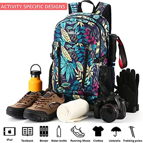 Дневни пакувања за пешачење со томул, 40L лесна пакувачка ранец за пешачење за пешачење за жени мажи за жени